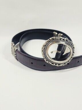 Lake Shore Drive Reversible Women's Belt‎ Brown / Black Silver Ornate Hardware